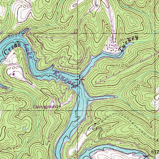 Topographic Map of Turkey Branch, KY