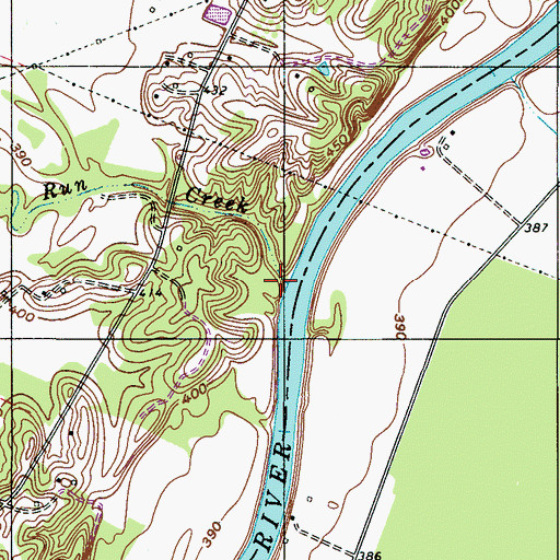 Topographic Map of Turkey Run Creek, KY