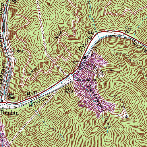 Topographic Map of Turkeypen Fork, KY