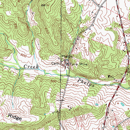 Topographic Map of Tyrie Mine, KY