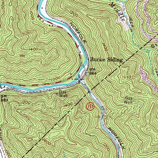 Topographic Map of Upper Elk Creek, KY