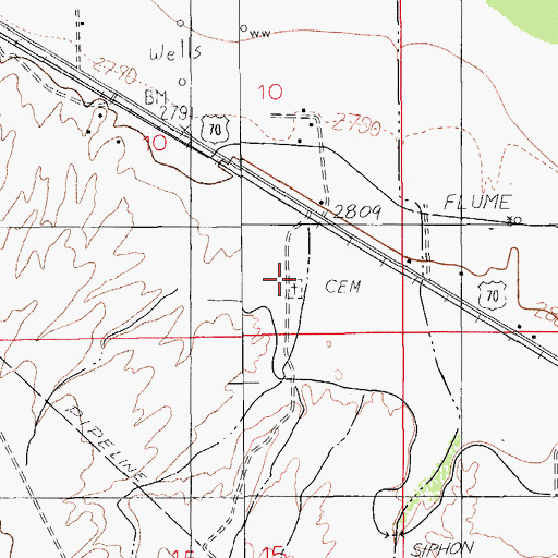 Topographic Map of Glenbar Cemetery, AZ