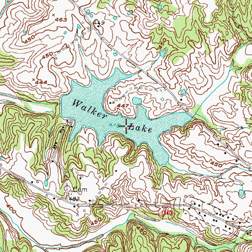 Topographic Map of Walker Lake, KY