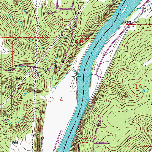 Topographic Map of Jenkins Branch, AR