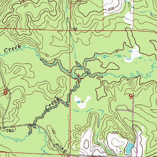 Topographic Map of Jerdon Creek, AR