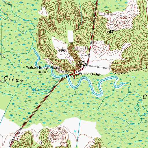 Topographic Map of Watson Bridge, KY
