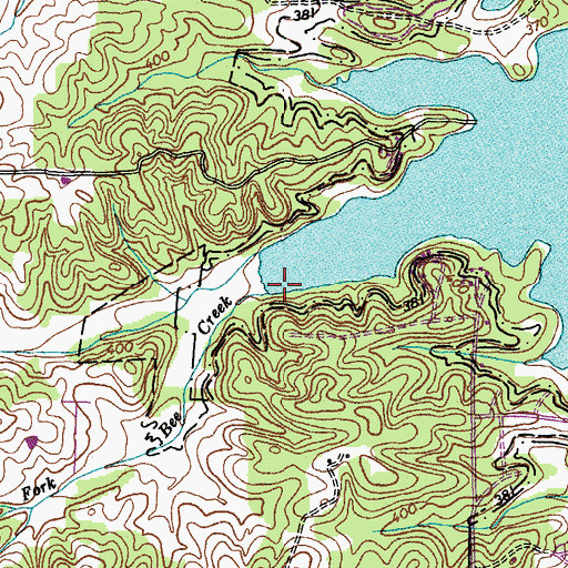 Topographic Map of West Fork Bee Creek, KY