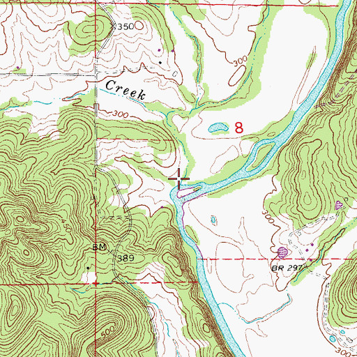 Topographic Map of Jew Creek, AR