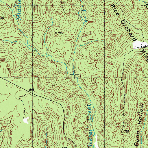 Topographic Map of West Fork Overalls Creek, KY