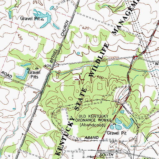 Topographic Map of West Kentucky State Wildlife Management Area, KY