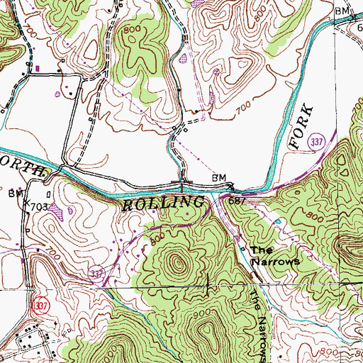 Topographic Map of Wheeler Branch, KY