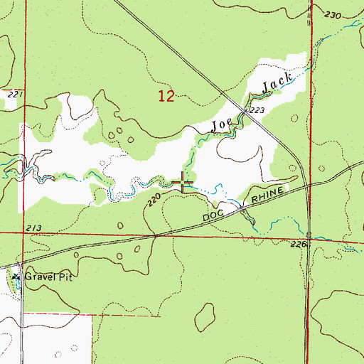 Topographic Map of Joe Jack Creek, AR