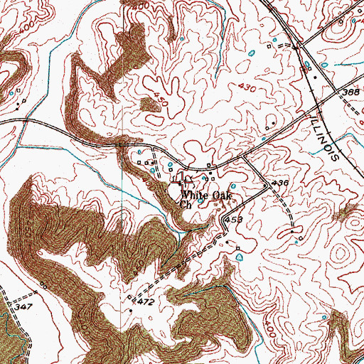 Topographic Map of White Oak Church, KY