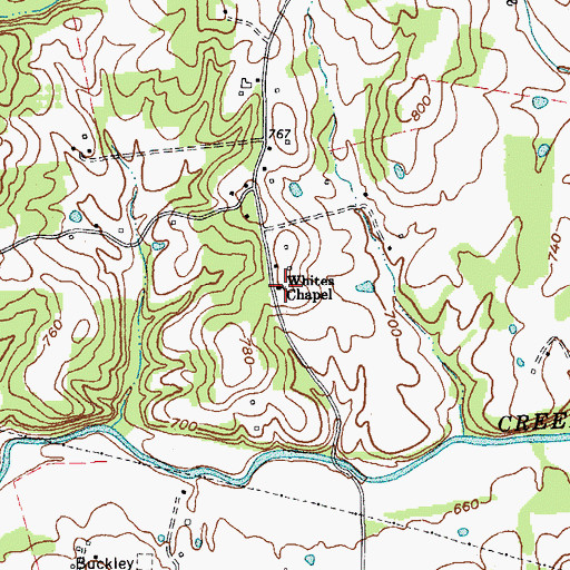 Topographic Map of Whites Chapel, KY