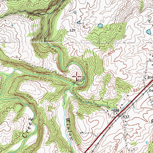 Topographic Map of Winlow Creek, KY