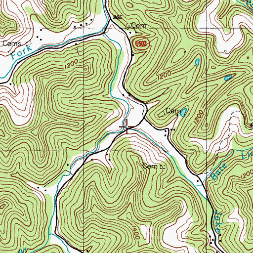 Topographic Map of Jake Wiremen Fork, KY