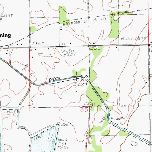 Topographic Map of Johnson Creek Ditch, AR