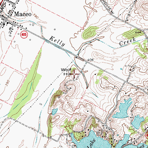 Topographic Map of Wolf Hill, KY
