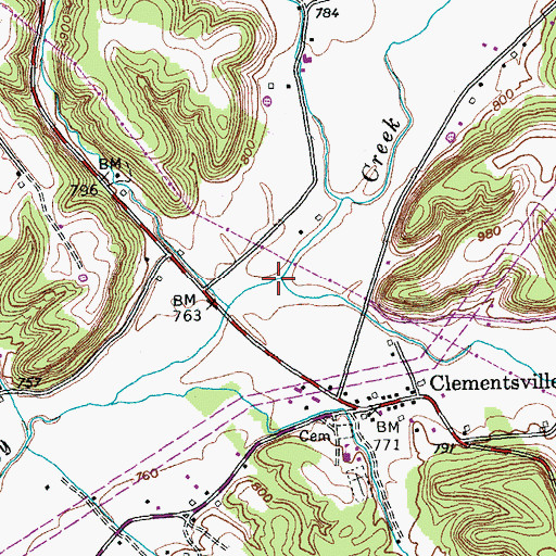 Topographic Map of Woods Creek, KY