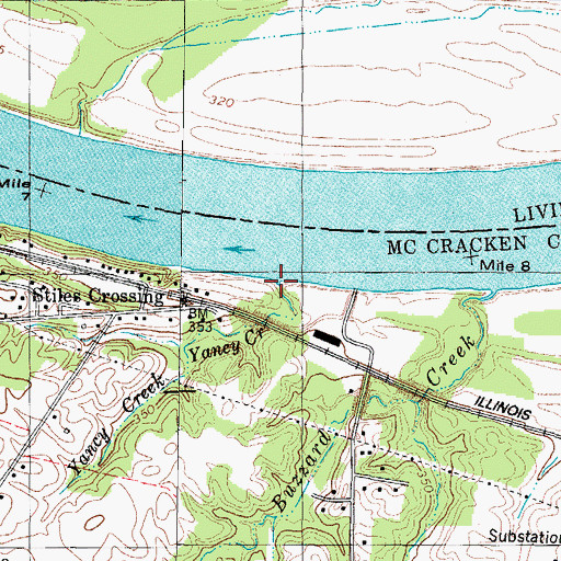 Topographic Map of Yancy Creek, KY