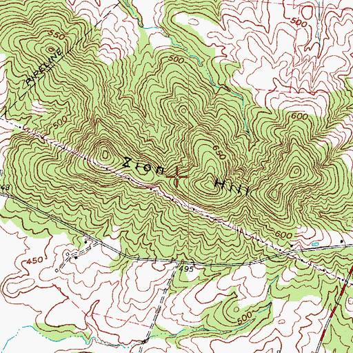 Topographic Map of Zion Hill, KY