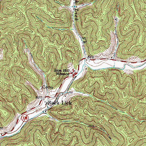 Topographic Map of Zion Hill Mission, KY