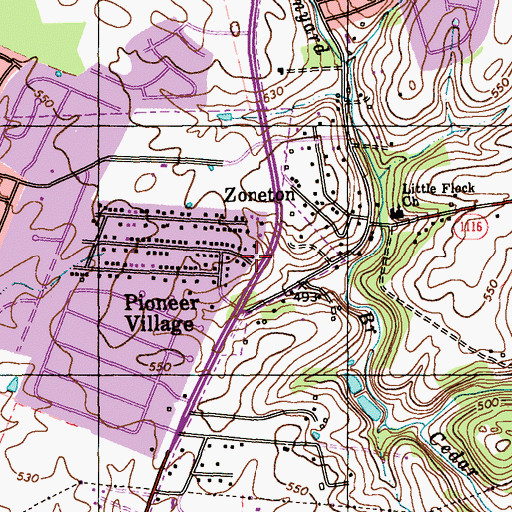 Topographic Map of Zoneton, KY