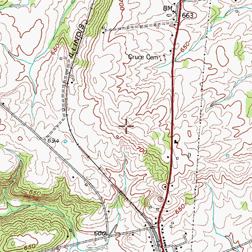 Topographic Map of Cochran Hill, KY