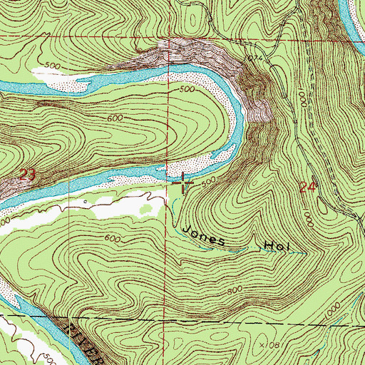 Topographic Map of Jones Hollow, AR