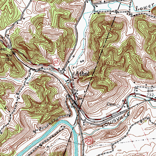 Topographic Map of Athol, KY