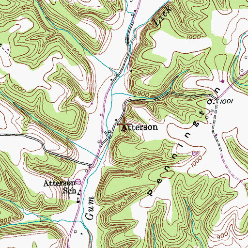 Topographic Map of Atterson, KY