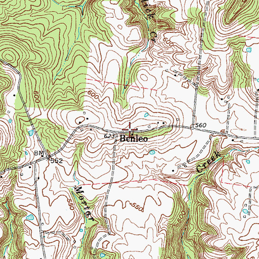 Topographic Map of Benleo, KY