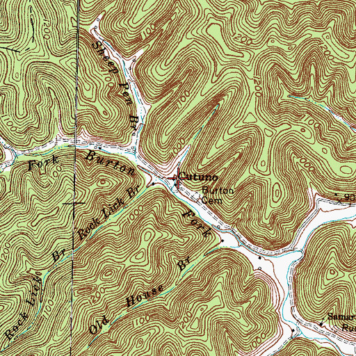 Topographic Map of Cutuno, KY