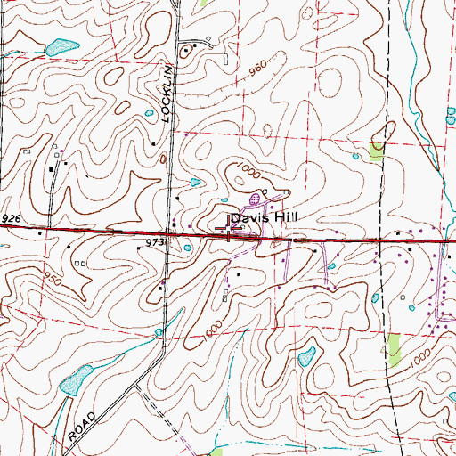 Topographic Map of Davis Hill, KY