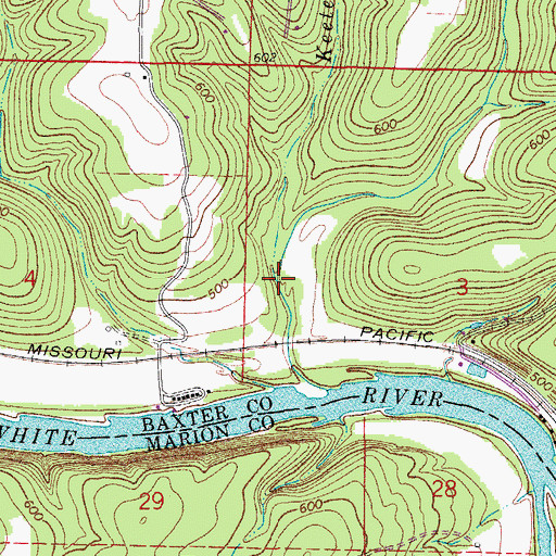 Topographic Map of Keeter Creek, AR