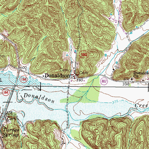 Topographic Map of Donaldson, KY