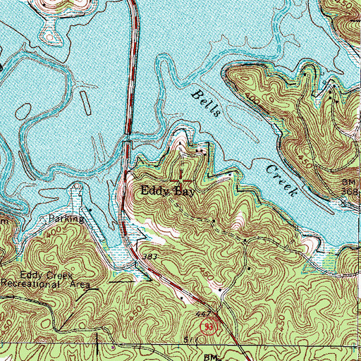 Topographic Map of Eddy Bay, KY