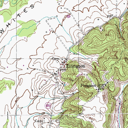 Topographic Map of Ellington, KY