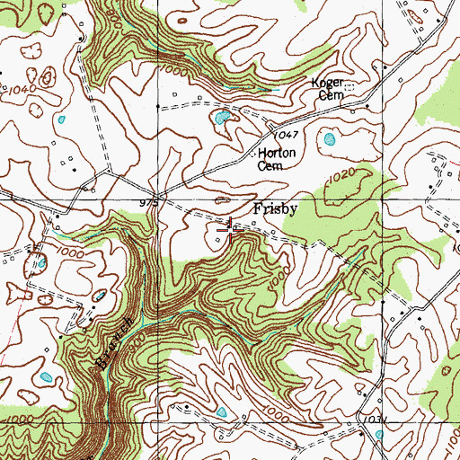 Topographic Map of Frisby, KY