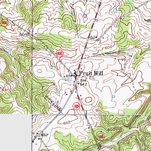 Topographic Map of Fruit Hill, KY