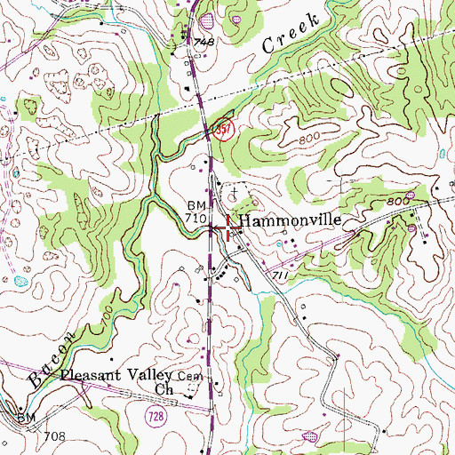 Topographic Map of Hammonville, KY