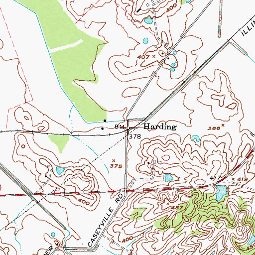 Topographic Map of Harding, KY