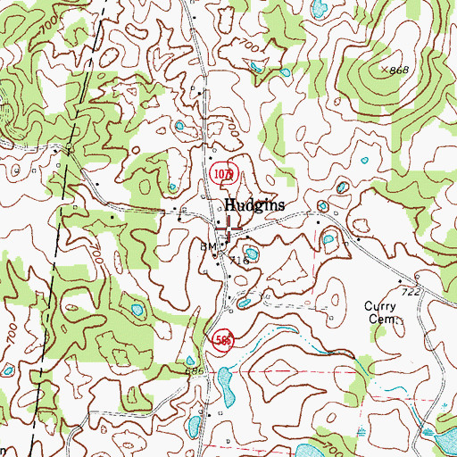 Topographic Map of Hudgins, KY