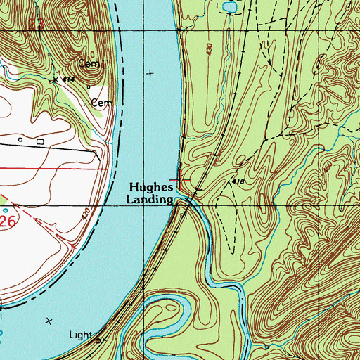 Topographic Map of Hughes Landing, KY
