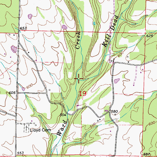 Topographic Map of Kill Dead Creek, AR