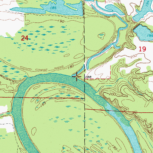 Topographic Map of King Bayou, AR