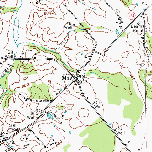 Topographic Map of Mac, KY