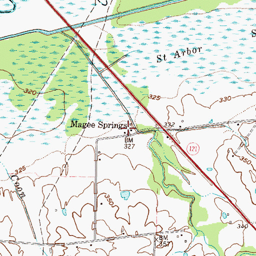 Topographic Map of Magee Springs, KY