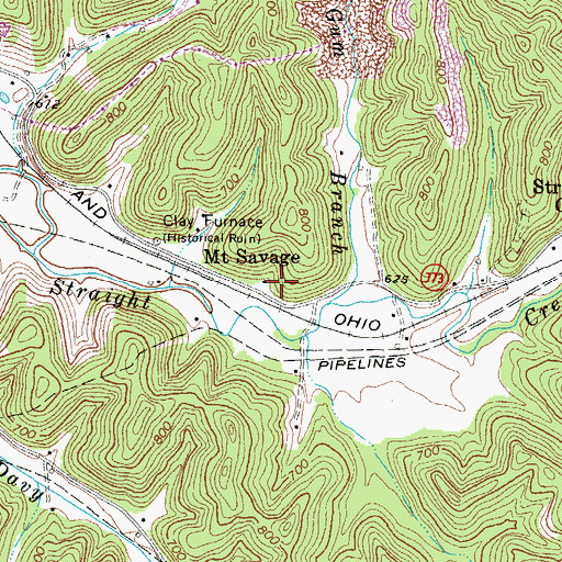 Topographic Map of Mount Savage, KY