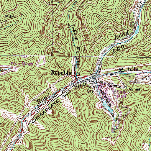 Topographic Map of Republic, KY